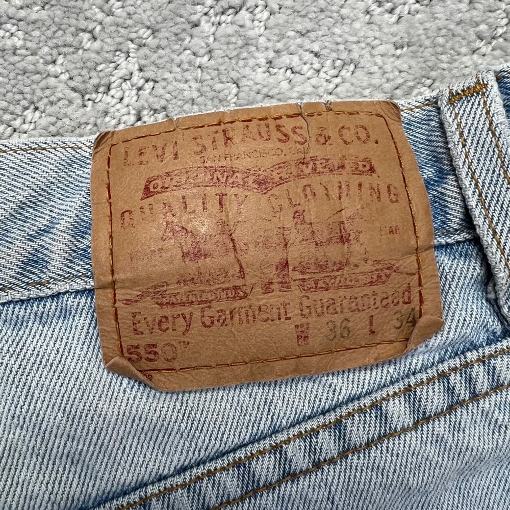 VINTAGE Y2k Levis 550 Jeans Men 36x34(34x33.5) Relaxed Fit Blue Denim Distressed